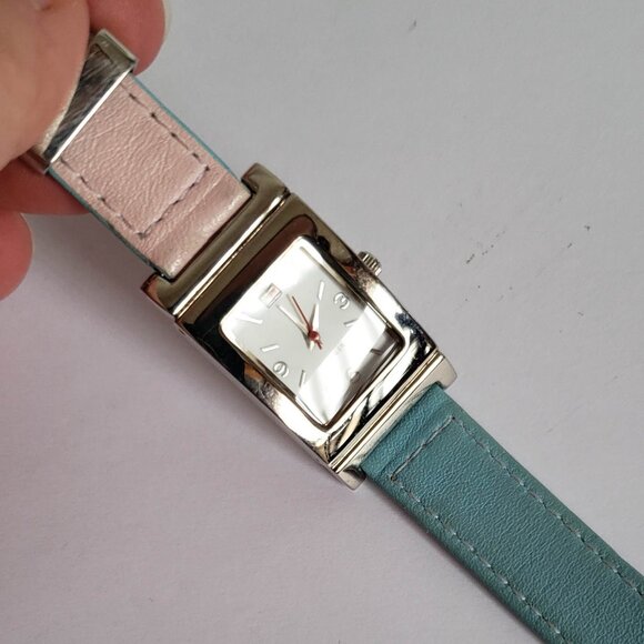 TOMMY HILFIGER Watch Reversible Leather Band Pink Blue - Picture 5 of 14